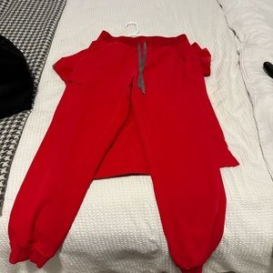 Figs Pop Red Scrubs Set S/M